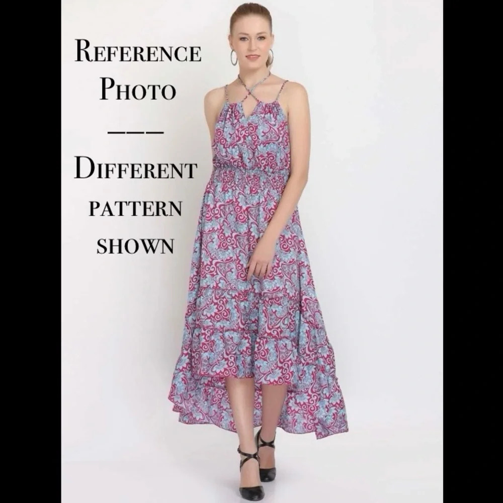 NWT! 100% Silk Sun Dress, Super Flowy, Gorgeous and NWT! Size L, P2P -20” - Picture 3 of 15